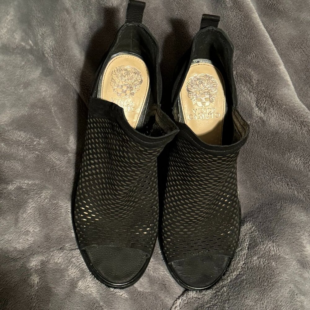 Vince Camuto Black Mesh Heeled Sandals (Size 8M / 38) - Brand New